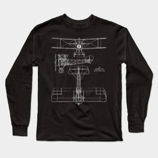 Sopwith Pup Diagram (white) Long Sleeve T-Shirt